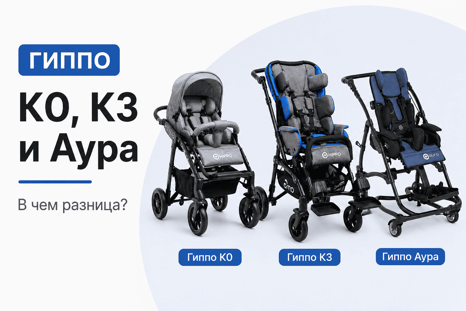 Коляски Гиппо Akces-Med: чем отличаются комплектации К0, С0, К3 и Гиппо Аура