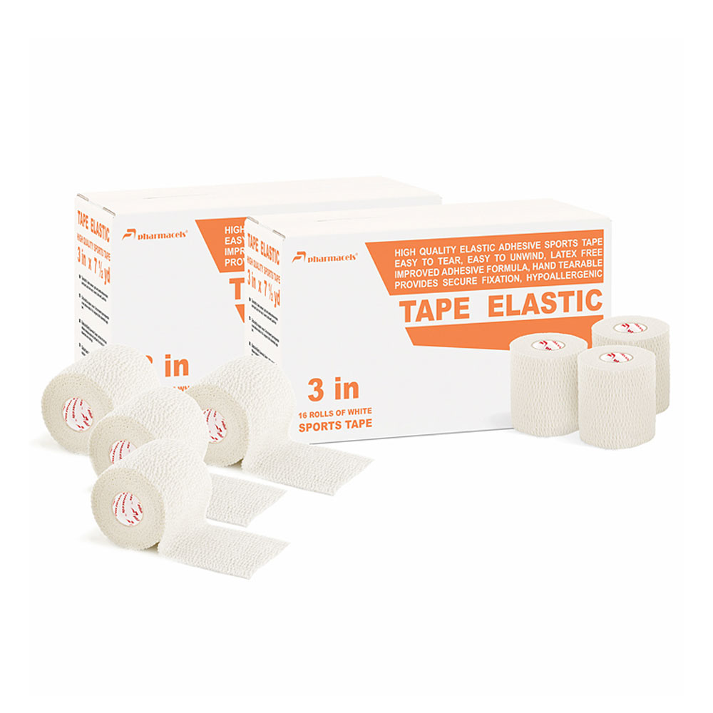 Тейп эластичный Pharmacels Tape ELASTIC легко разрываемый (5см*4,5м) белый фото 1